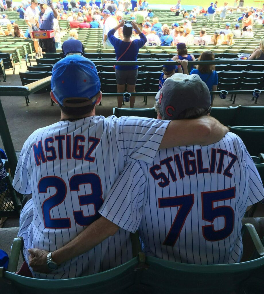 Marc and Dad at his last Chicago Cubs game