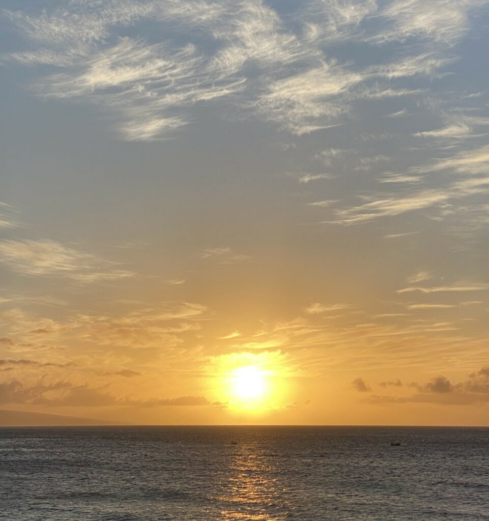 Sunset over the Pacific Ocean